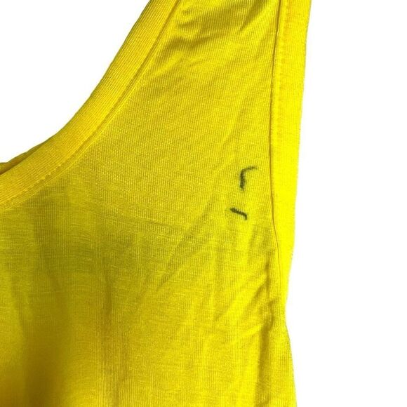 NEW Halara Cut Out Asymmetric Hem Sheer Casual Tank Top Yellow XS - Picture 7 of 9